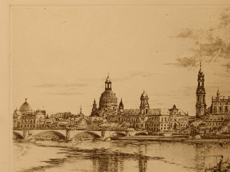 Прекрасен офорт на германския график Albin Mildner – ок. 1930 г.