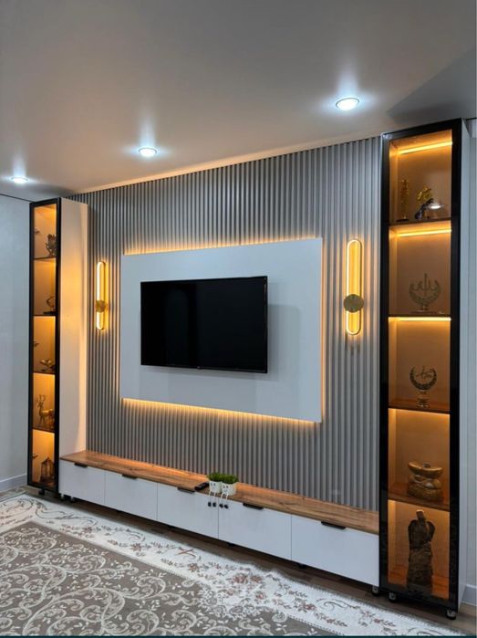 Твзона + мебель+ тв тумба + бамбук+ установка мебели