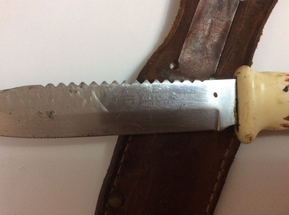 Cutit vintage Aitor anii 80/90 cuțit de vânătoare cu mâner de cerb