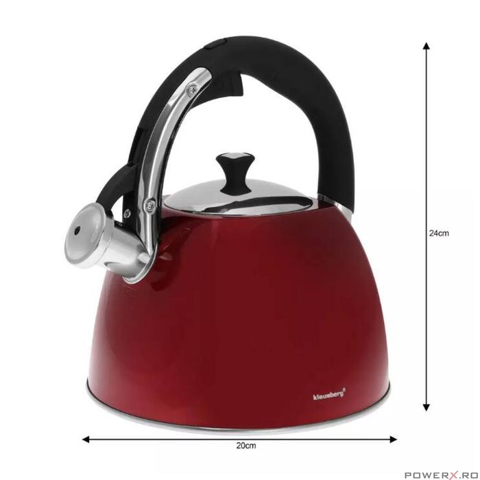 Fierbător tradițional cu fluier fabricat din inox, ceainic 3 litri,