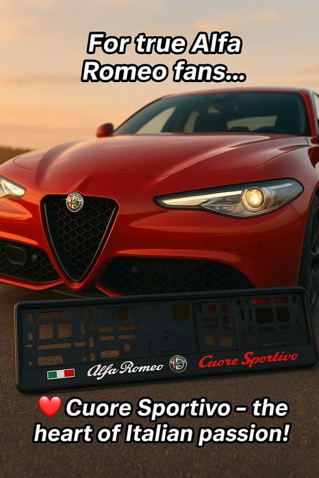 Рамки за регистрационен номер Alfa Romeo Cuore Sportivo
