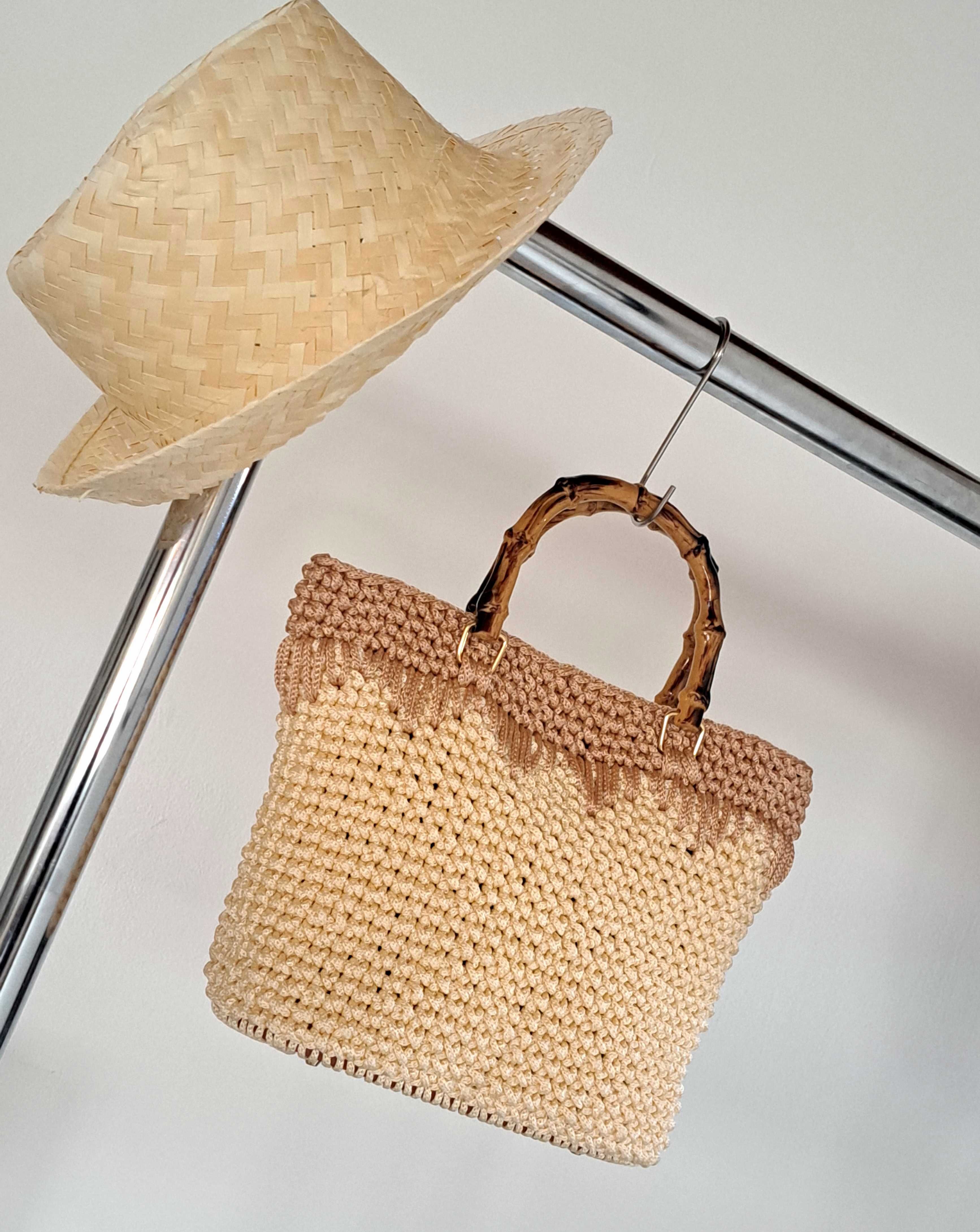 Лятна плетена чанта ръчна изработка