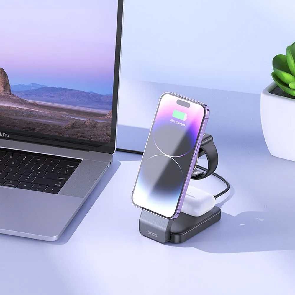 Зарядна Станция HOCO CQ3 3in1 MagSafe 15W
