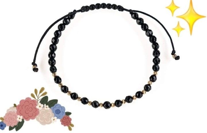 Bratari reglabile unisex aur 14k,insertii onix fatetat