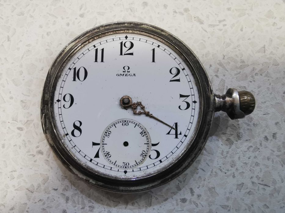 сребърна джобна омега/OMEGA/