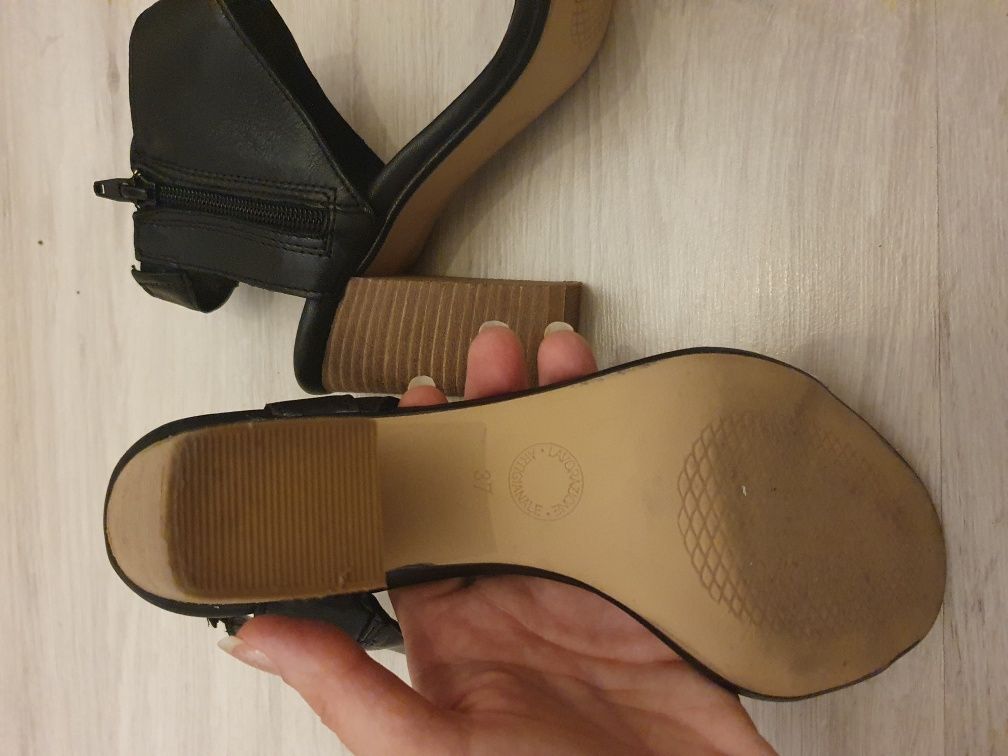 Sandale noi, piele naturală, Bagatt