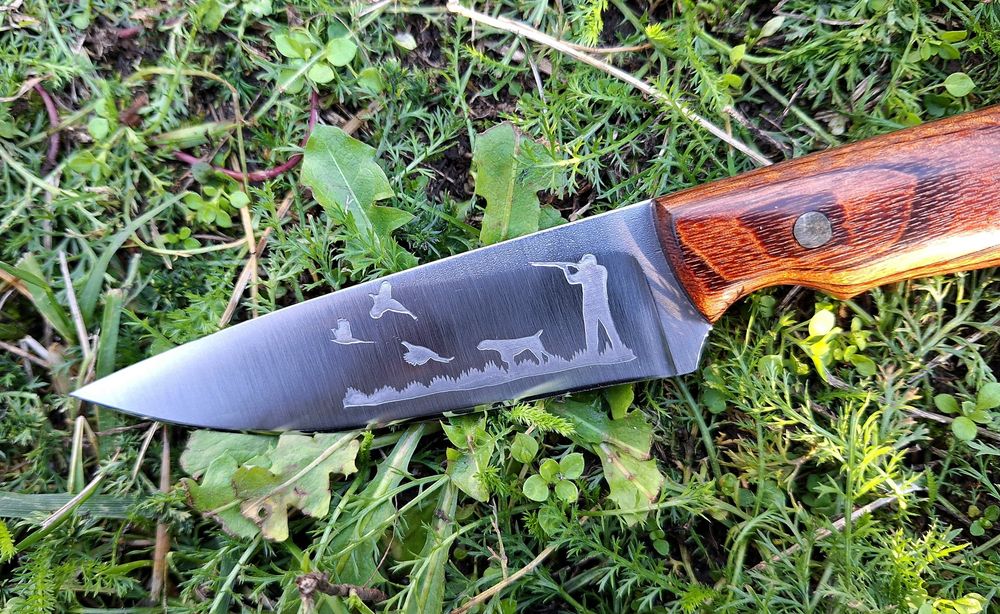 Нож ръчна изработка залов риболов туризъм кожена кания