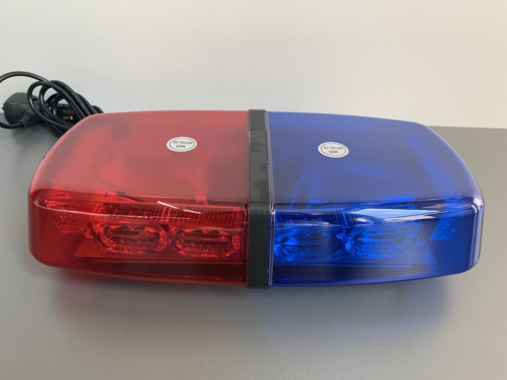 Rampa girofar LED rosu albastru 36 LEDuri stroboscopice, 12V/24V