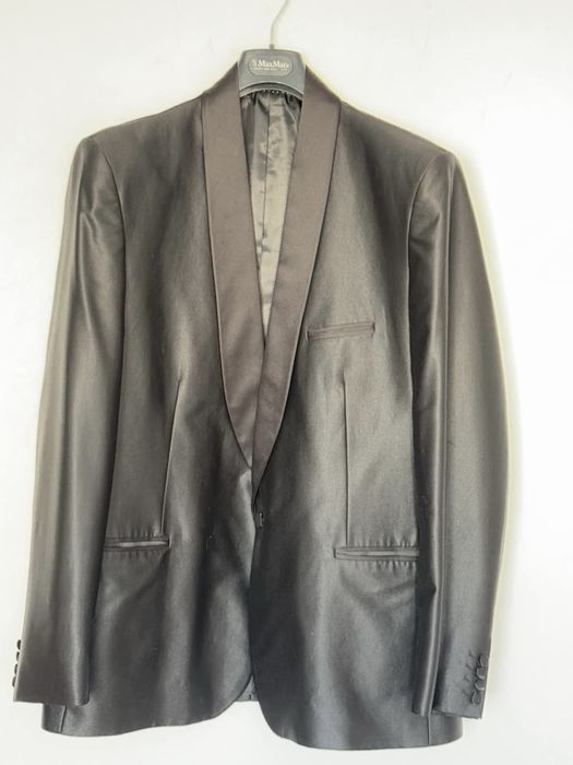 Costum bărbătesc negru lucios - Diasim Style-mărimea 56
