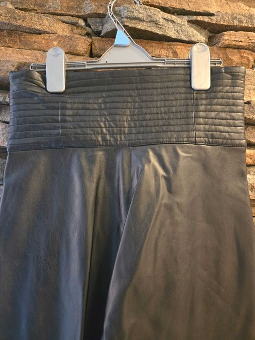 Кожен панталон Silence с висока талия / Нов