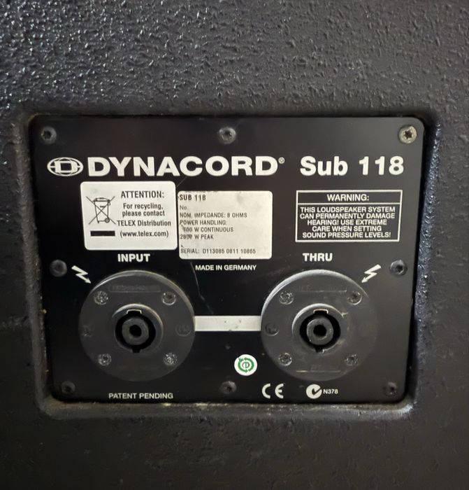 Vand basi dynacord D-lite SUB 118