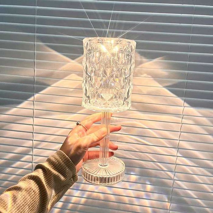 Настолна лампа, RGB LED, със сензорен димер, 3 нива на интензитет