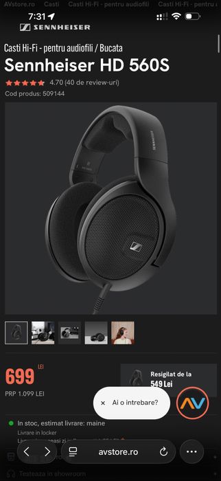 Casti Sennheiser HD 560S+iFi Audio GO Link