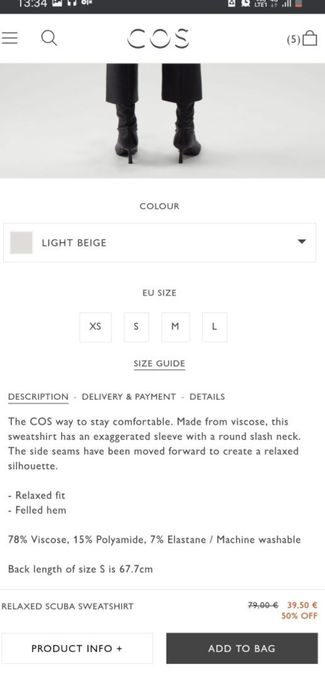 Bluza moderna marca COS, marime 36