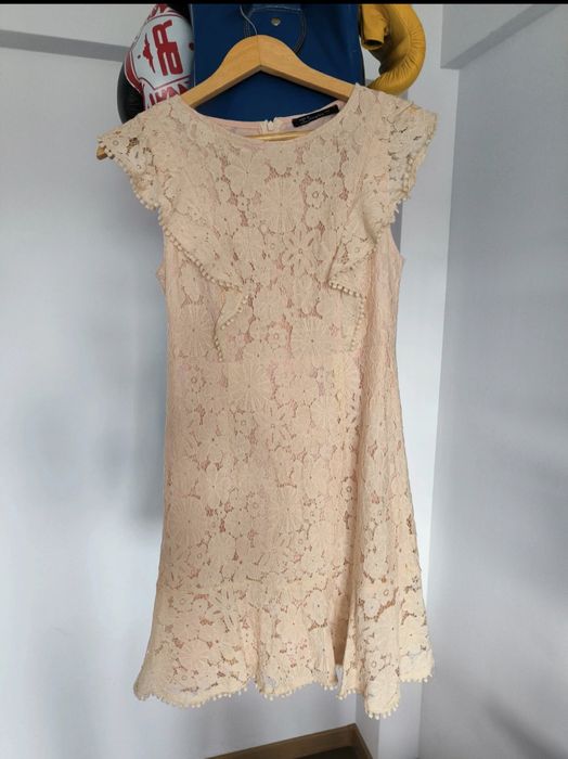 Rochie midi, dantelă, eveniment, botez, cununie