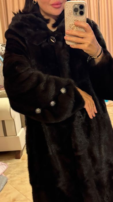 Палто от норка.L/XL.Визон.Яке от норка.Естествена кожа с косъм.