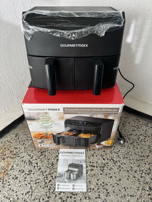 Мощен Двоен Фритюрник с Горещ Въздух GOURMETmaxx 7L, 10 Програми 2400W