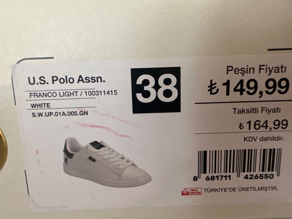 U. S. Polo Assn. кецове изкуствена кожа. 38 номер.