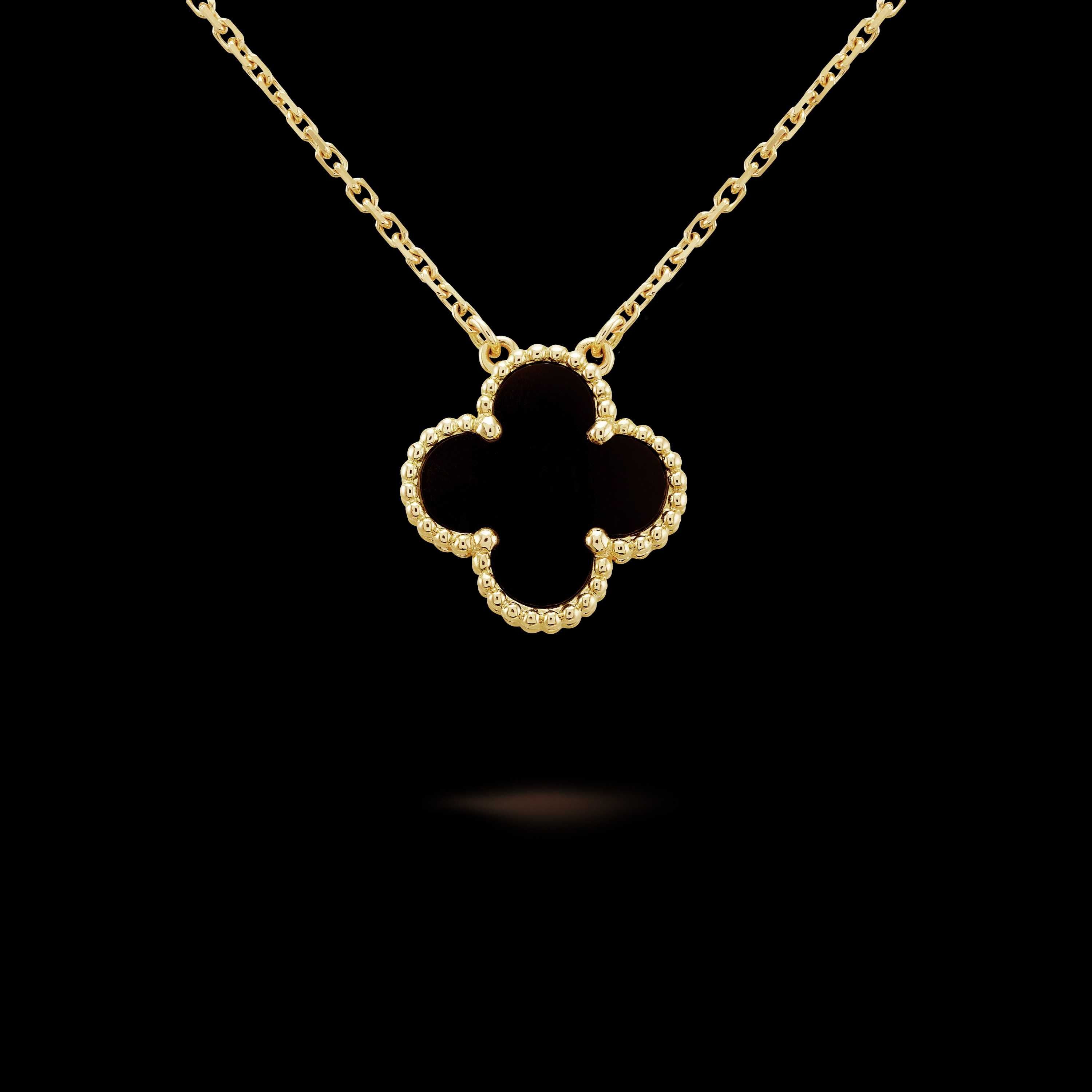 Van Cleef & Arpels VCA Black Alhambra 1 Motif Clover Дамска Гривна