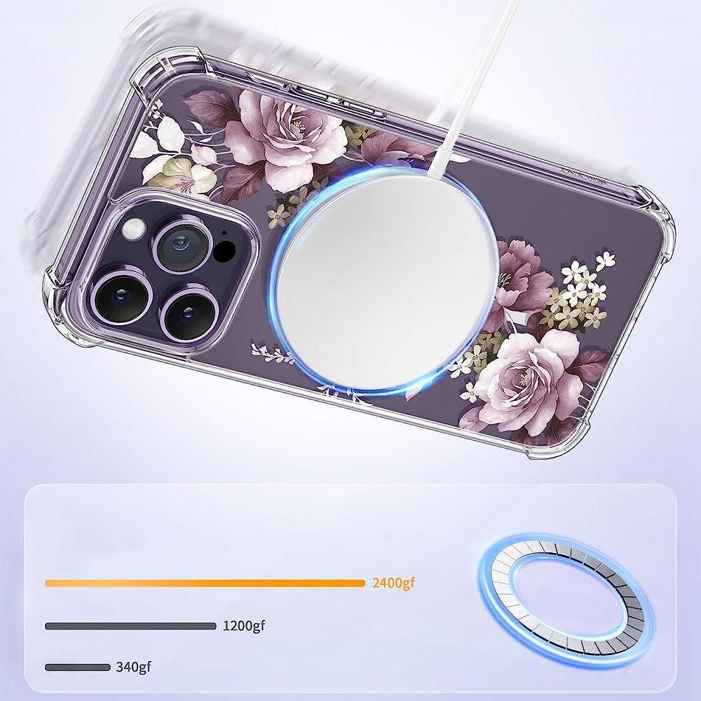 Кейс tech protect magmood magsafe за iphone 14 pro max rose floral