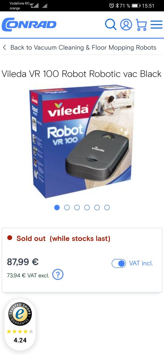 vileda aspirator  robot vr 100