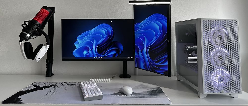 Setup gaming complet Ryzen 5 / RX580 / 16GB / 2 monitoare / periferice