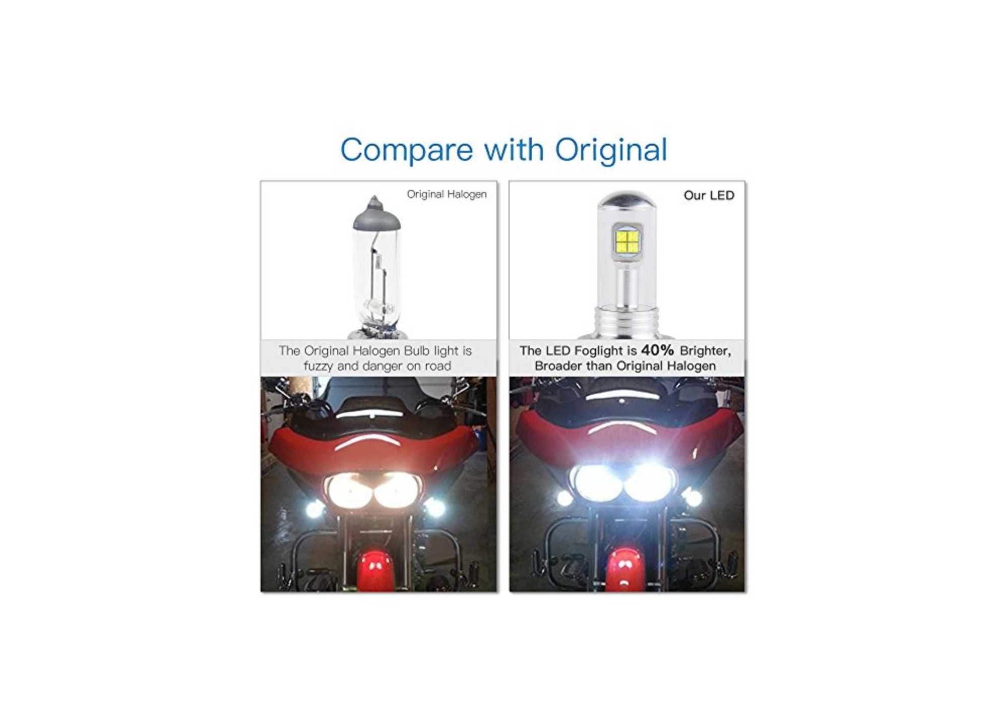 Комплект от 2 броя ЛЕД LED крушки за фарове H4 Х4 HS1 12V-24V Бели