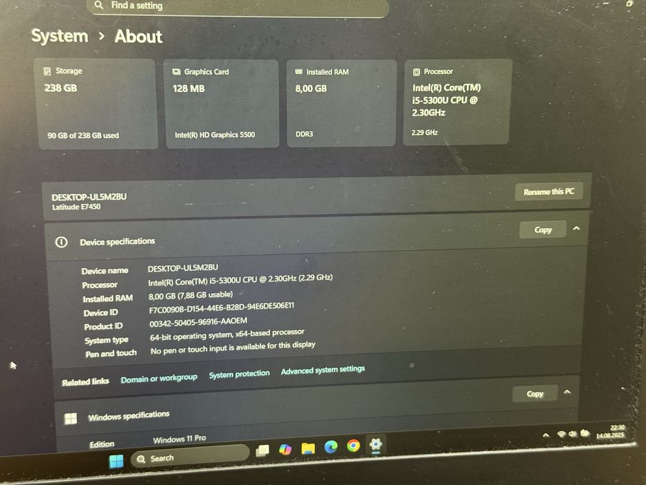 Laptop i5 8gb ssd 256gb
