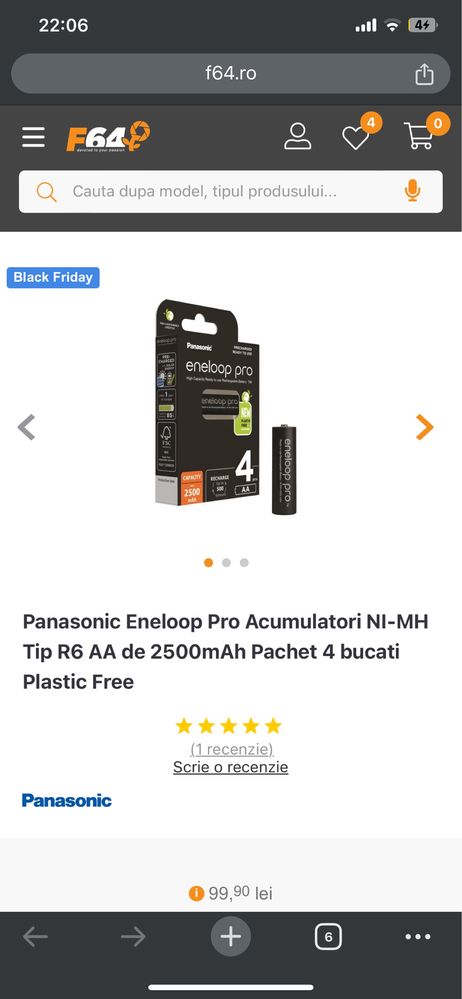 Acumulatori Panasonic Eneloop Pro 2500mAh + Incarcator