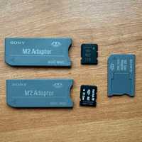Карты памяти Sony M2 1GB и 512MB и адаптеры