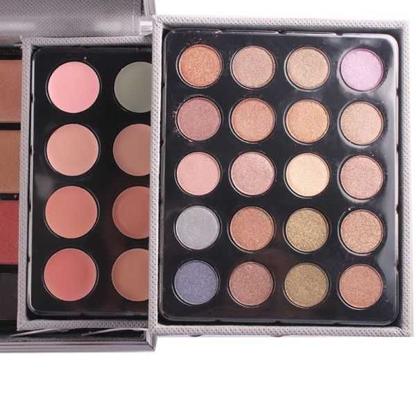 Paleta de makeup Miss Rose, geanta tipa valiza, Trusa farduri completa