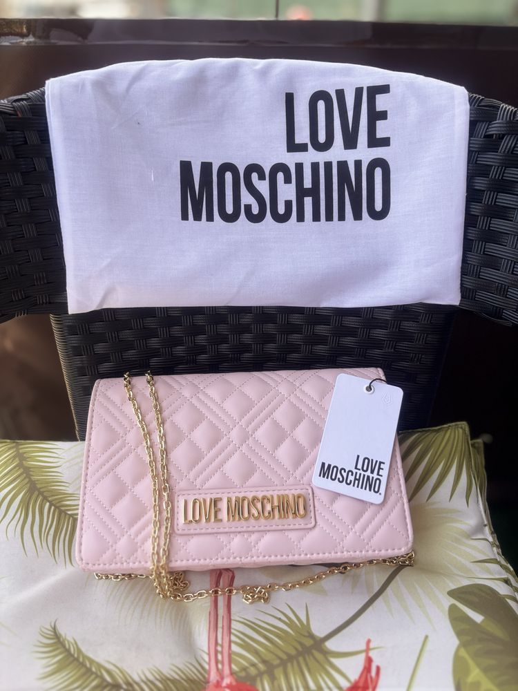 Love Moschino малка розова чанта