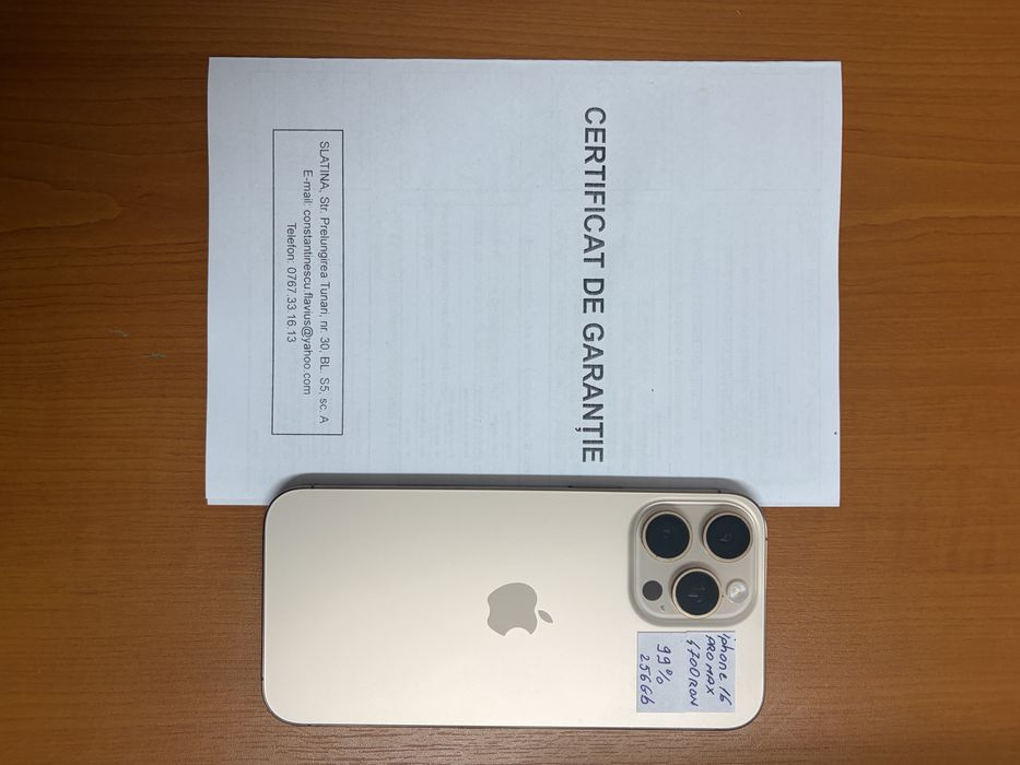 Iphone 16 pro max, desert titan, impecabil, garantie