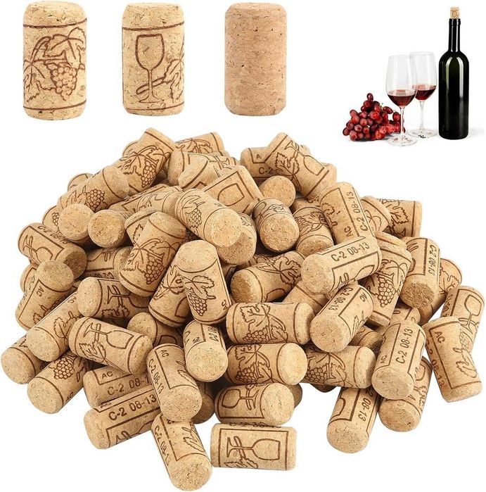 Set 100 dopuri din pluta naturala pentru sticle de vin 2.2 x 3.3 cm
