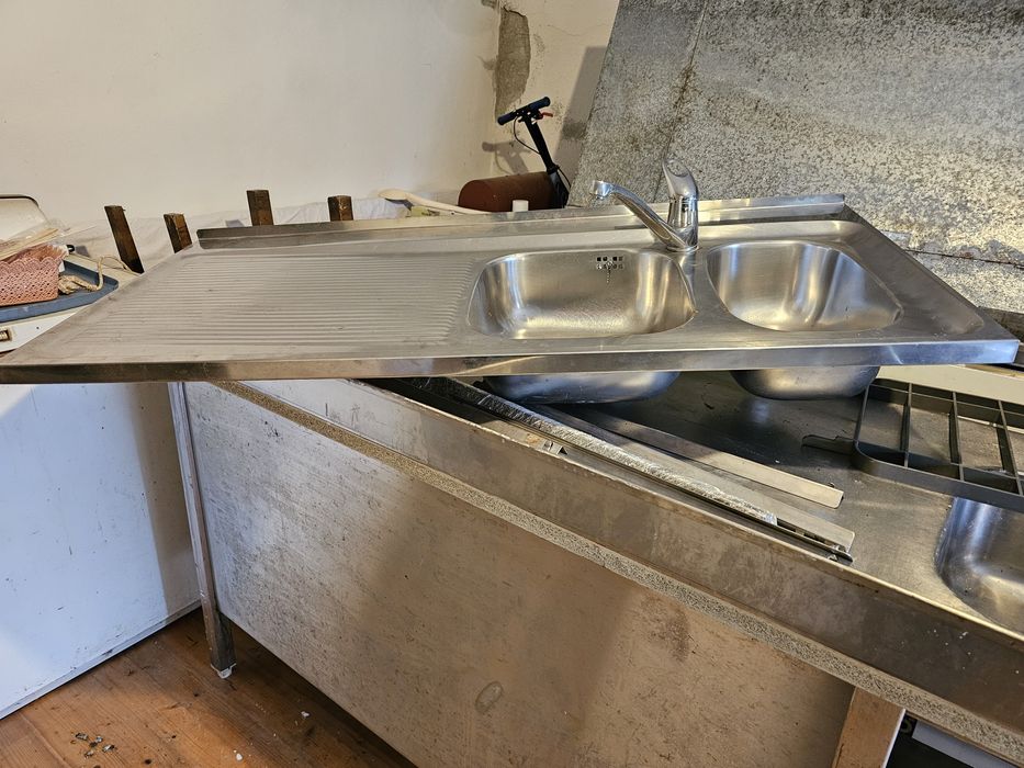 Vand chiuveta dubla inox cu baterie inclusa