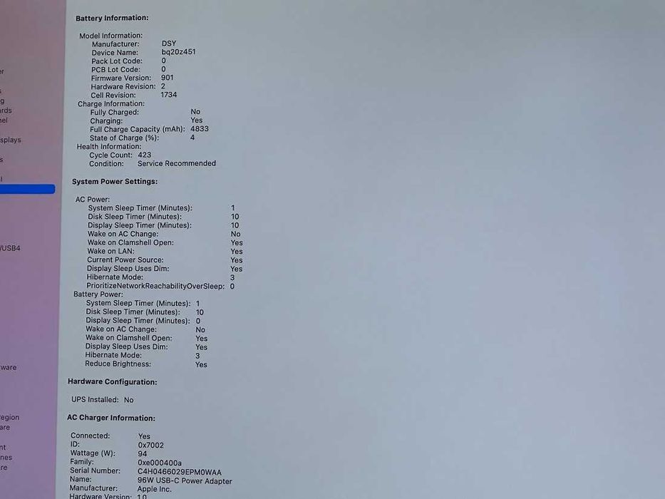 MacBook Pro A1990 2018 i7 16 GB 512 SSD