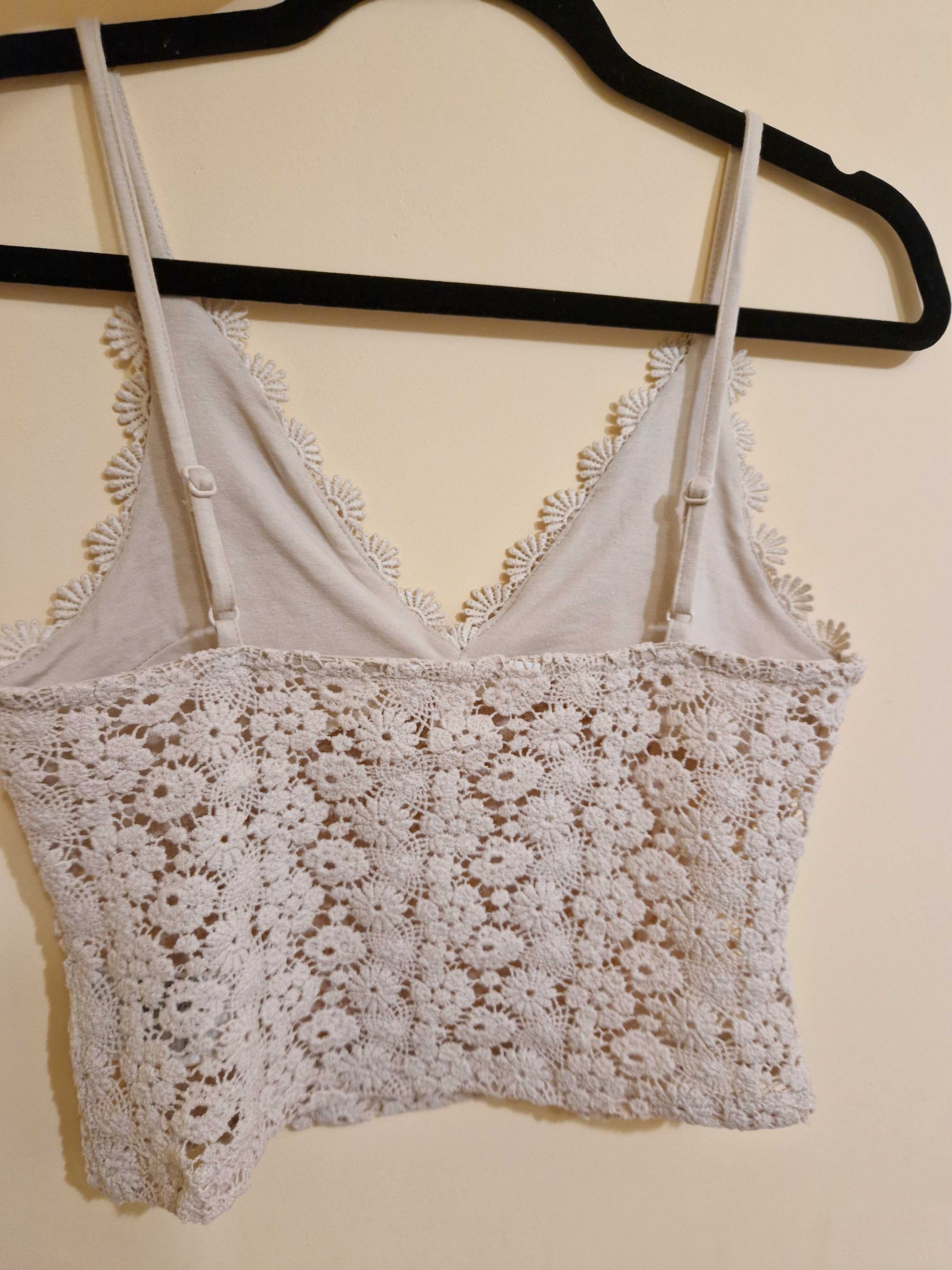Top H&m dantela bej marimea 36