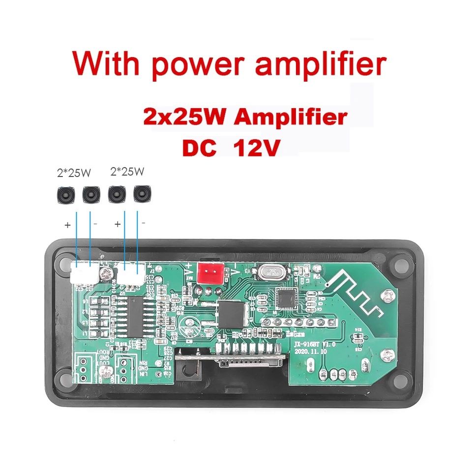МП 3 плеър 2х25W/6V-12V/ Bluetooth 5.0 с TF card/USB/FM/AUX/Mic/Call
