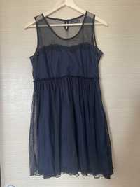 Rochie seara dantela bleumarin L