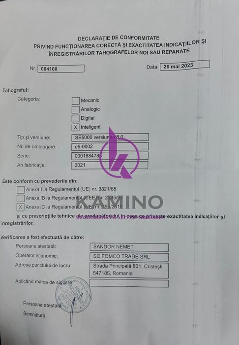 Tahograf Stoneridge Daf SE5000-8