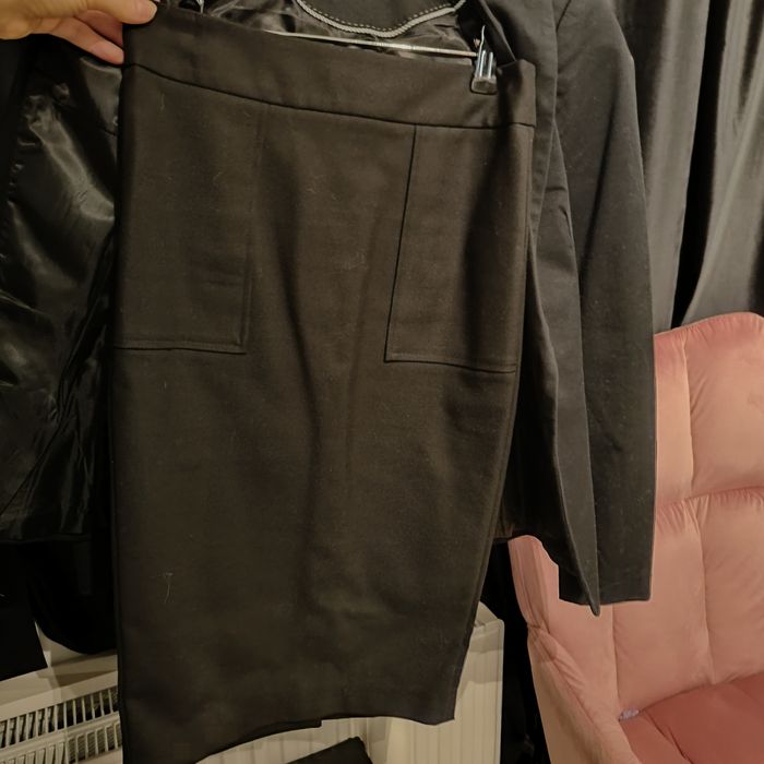 Sacou si fusta Zara 34 XS nou negru bodycon