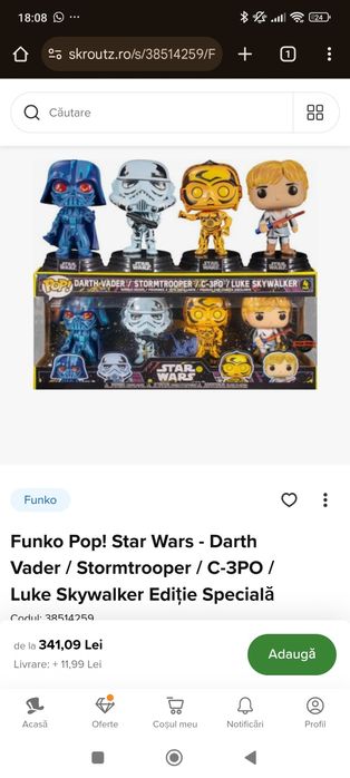 Figurina Star Wars Funko POP! Movies Vinyl 4Pack Retro