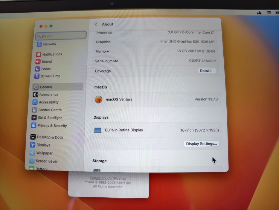 MacBook Pro 16 inch i7 2019