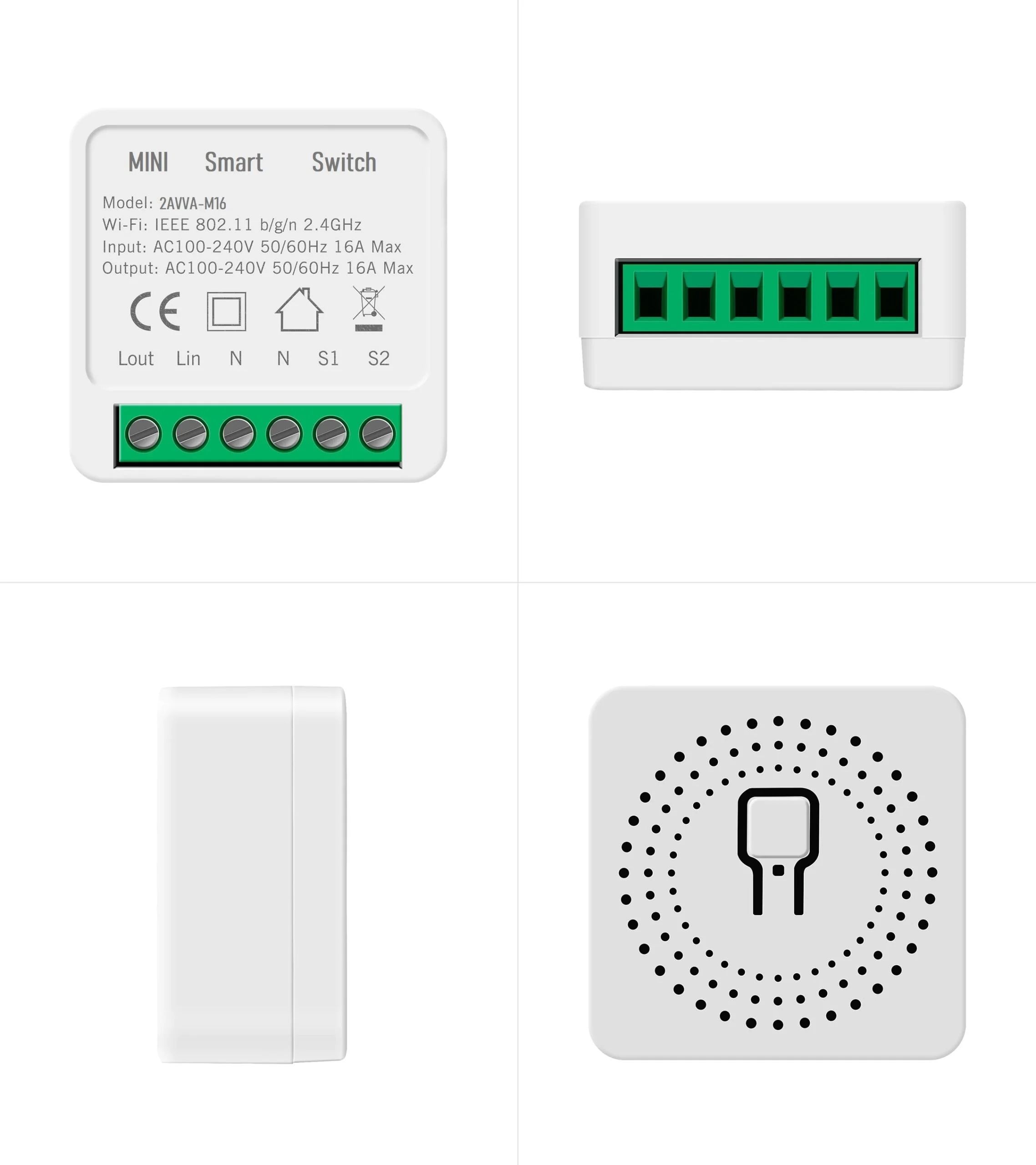 WiFi Смарт реле Tuya 16A 240V