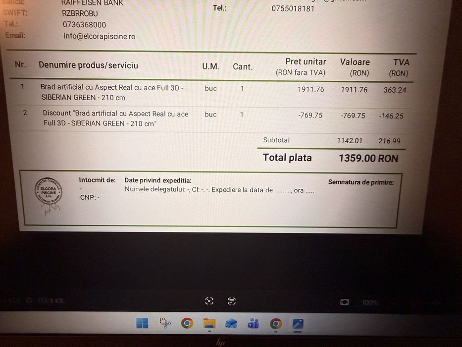 Brad artificial ace 3d Siberian green 210 cm