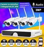 Supraveghere wireless 4 camere cu microfon, Transmisie 500 metri, Nou