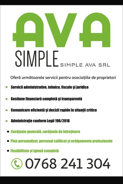 Administrare si  servicii curatenie pentru asociatii de proprietari