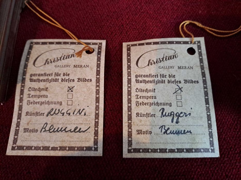 tablou pictura pe panza semnat certificat 14/17 cm