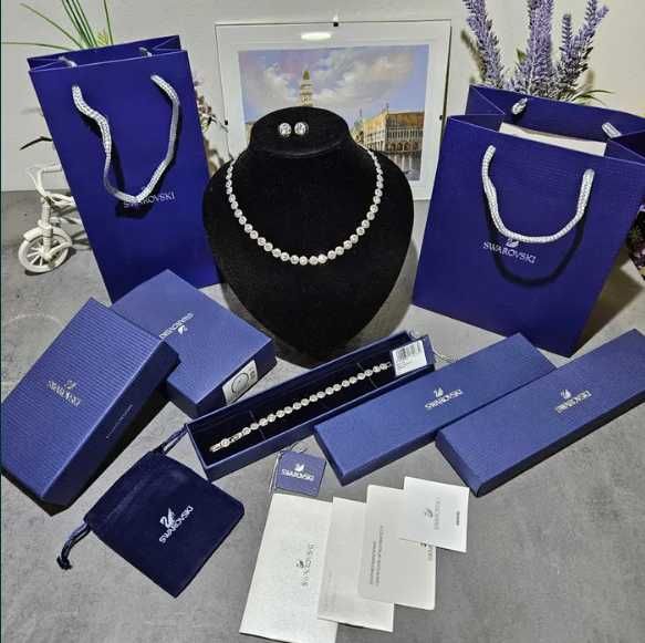 Colier, Bratara, Cercei Set Angelic Swarovski ORIGINALE