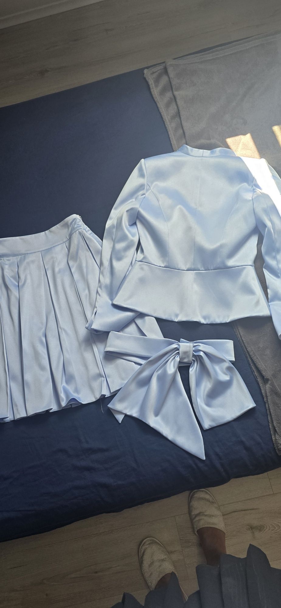 Compleu damă cu fusta și pantaloni 3/4 palazzo